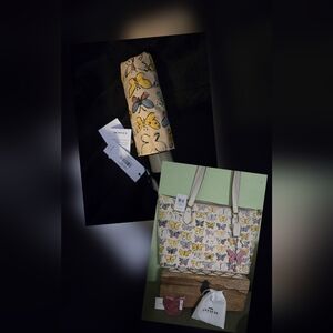 Butterfly Print Cream Tote Bag